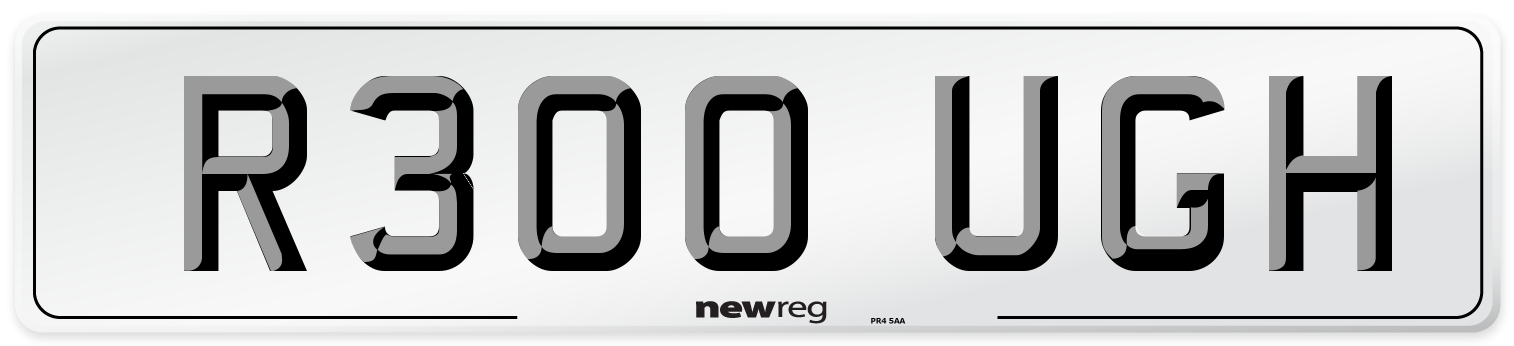 R300 UGH Number Plate from New Reg